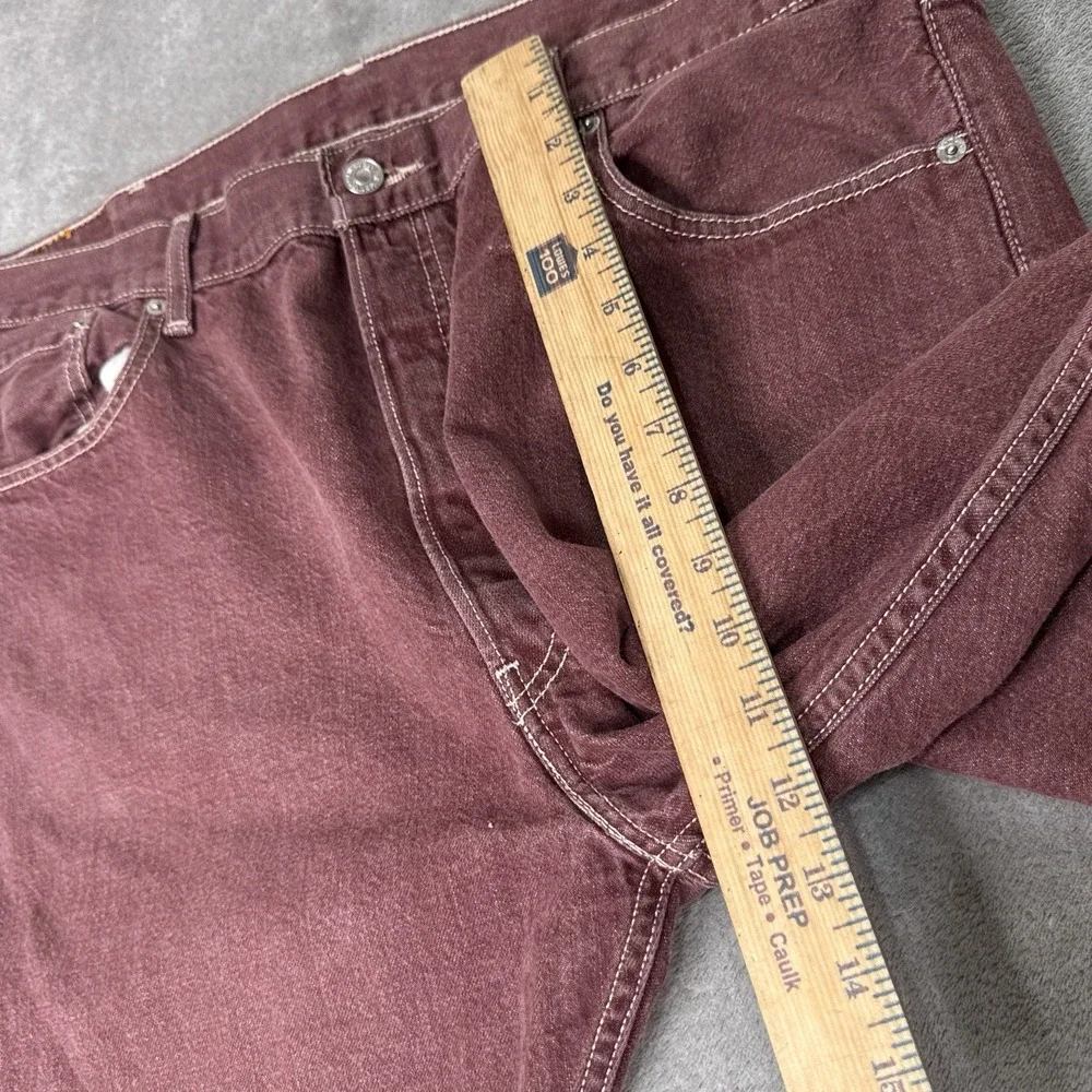 Vintage Levis 501 XX Jeans Mens 42x32 (Fits 40x29) )Burgundy Button Fly Straight - Picture 8 of 11